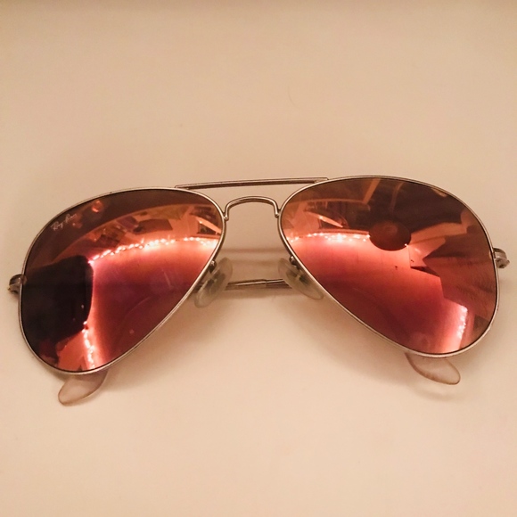 Silver Copper Flash Ray-Ban Aviators - Picture 2 of 3